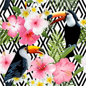 Tropical Tucans and Flowers