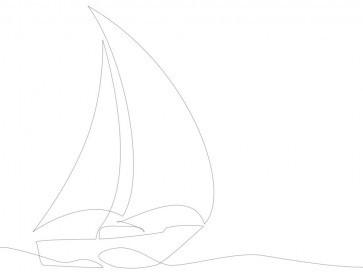 Line Art - Sailboat - Off We Go