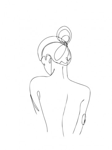 Line Art - Woman - Line Drawn Of A Female Upper Body I