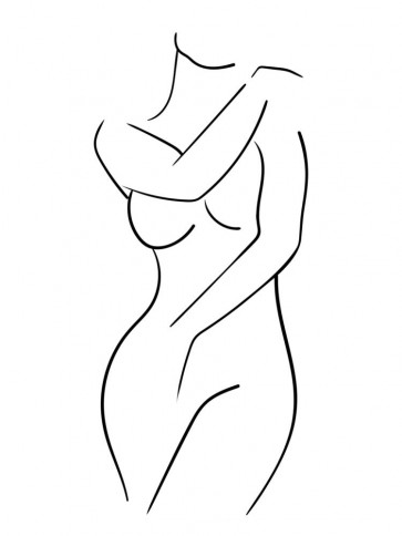 Line Art - Woman - Sketch Of Woman Body II