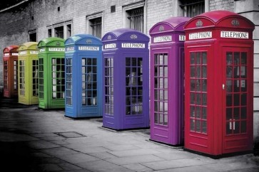 London - Telephone Booth - Rainbow
