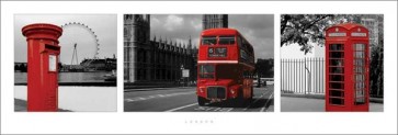 London - (Red Triptych)  