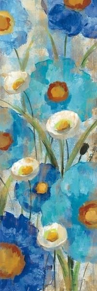 Silvia Vassileva - Sunkissed Blue And White Flowers I - 12X36