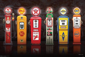 Vintage - Gas Pump Lineup