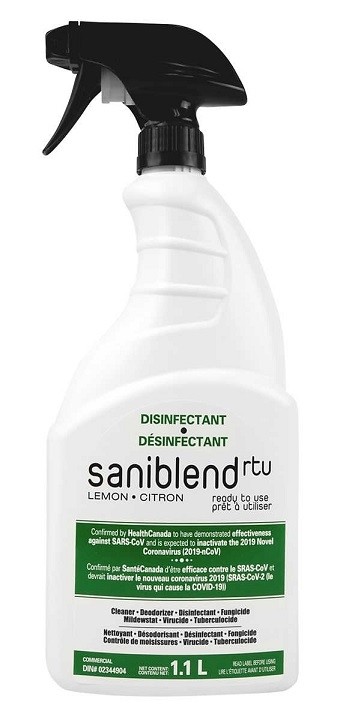 Bouteille de nettoyant désinfectant