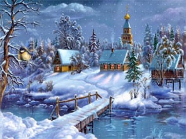 Winter Cottage Landscape