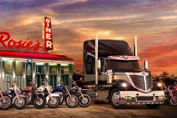 Motorcycles and Truck - Rosie's Diner
