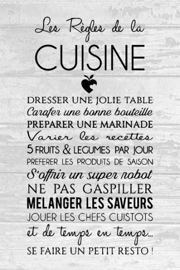 Les règles de la cuisine I