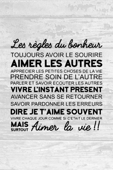 Les règles du bonheur