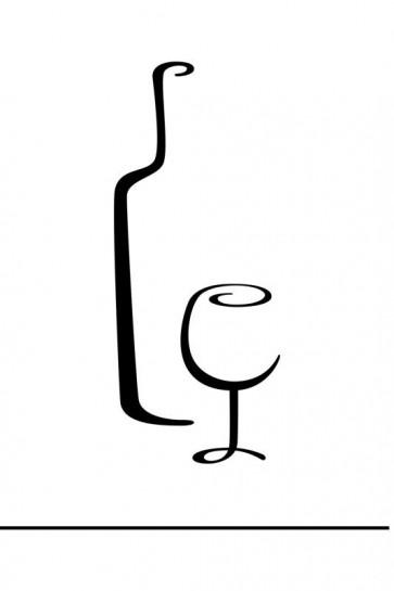 Minimalist - Wine Bottle and Glass