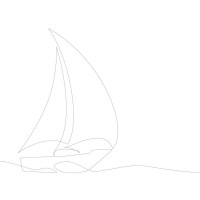 Line Art - Sailboat - Off We Go