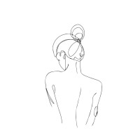 Line Art - Woman - Line Drawn Of A Female Upper Body I