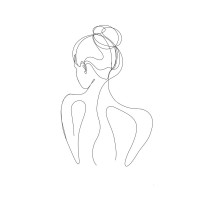 Line Art - Woman - Line Drawn of A Female Upper Body II