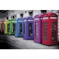 London - Telephone Booth - Rainbow